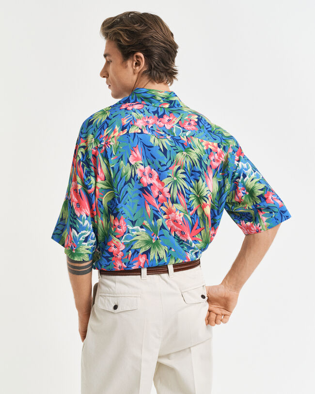 Camisa de manga corta Relaxed Fit con estampado tropical