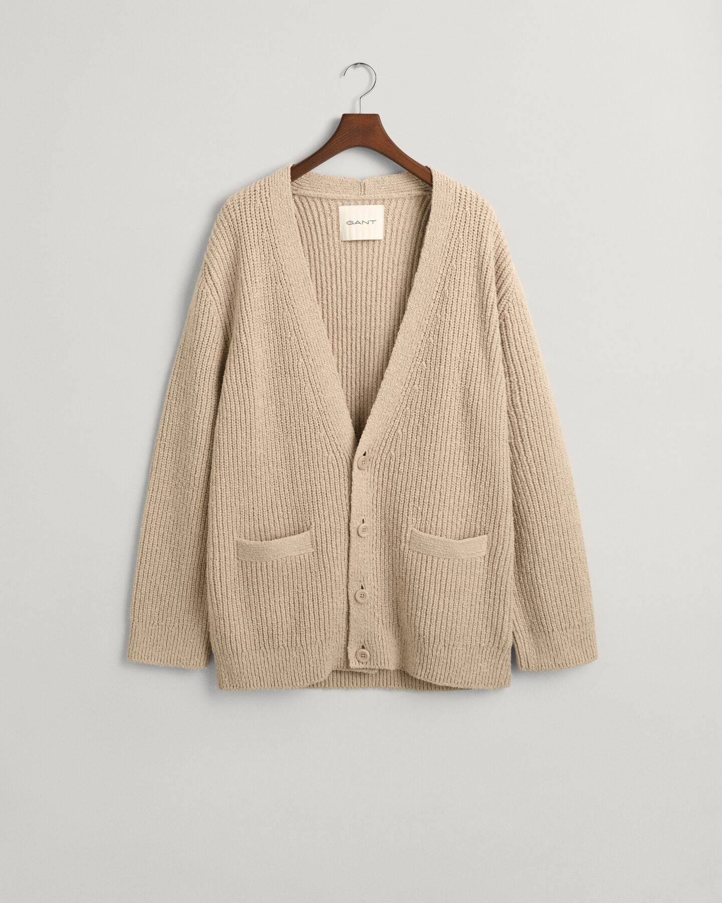 Cárdigan de bouclé acanalado