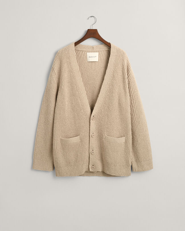 Cárdigan de bouclé acanalado