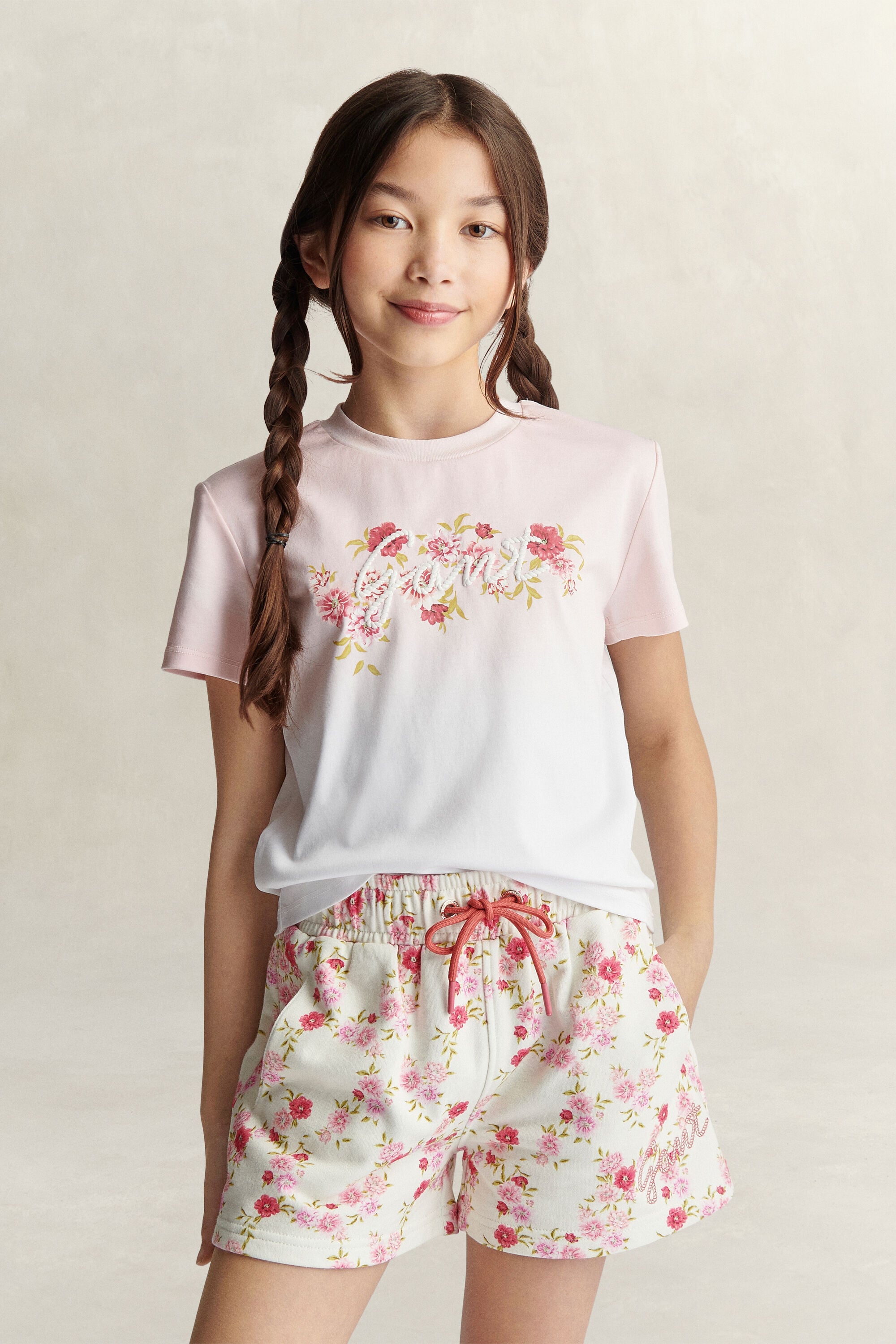Camiseta de flores Graphic Teen Girls