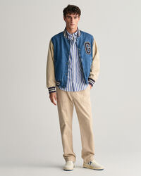 Camisa Regular Fit de popelina a rayas anchas