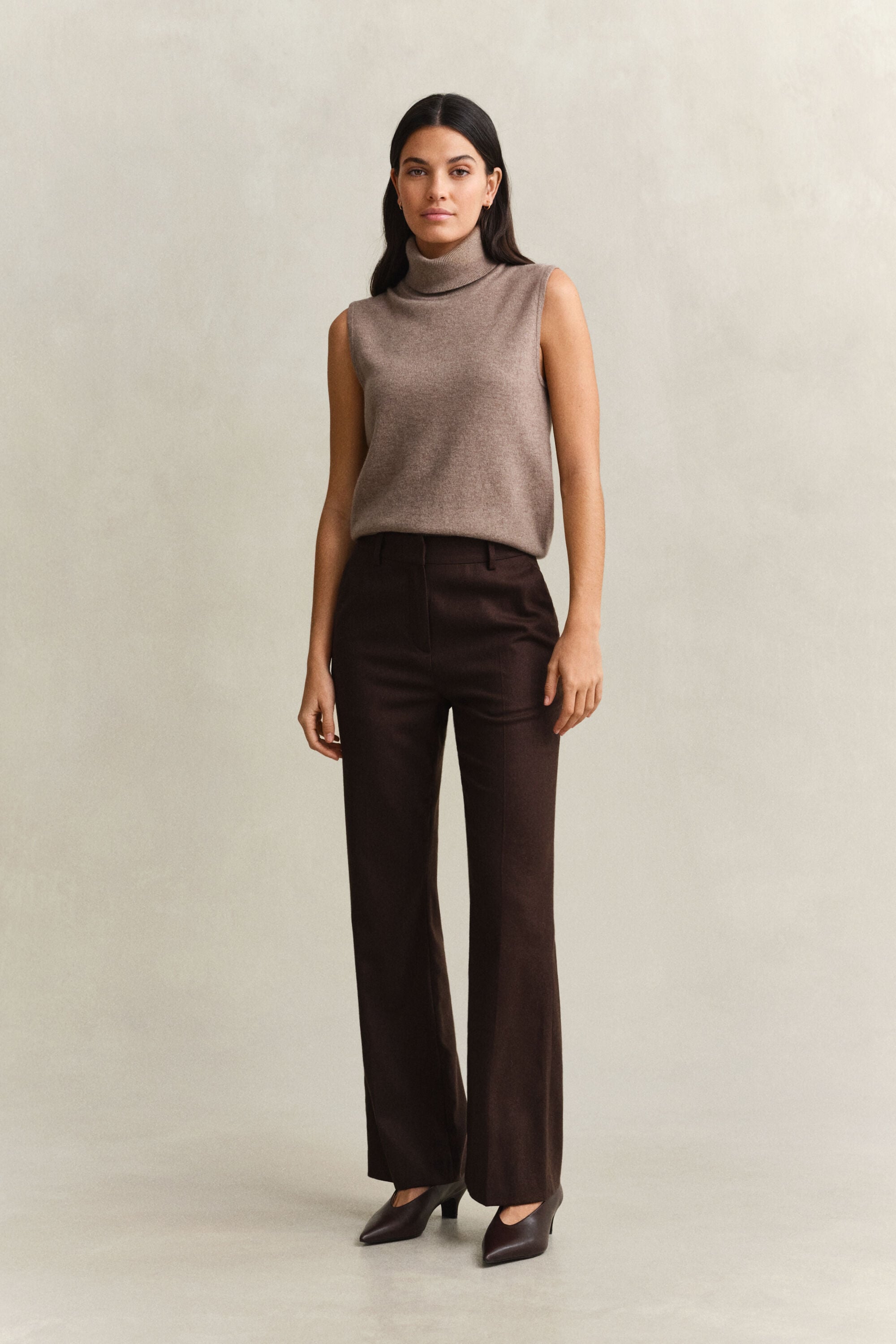 Pantalones de franela Slim Fit acampanados
