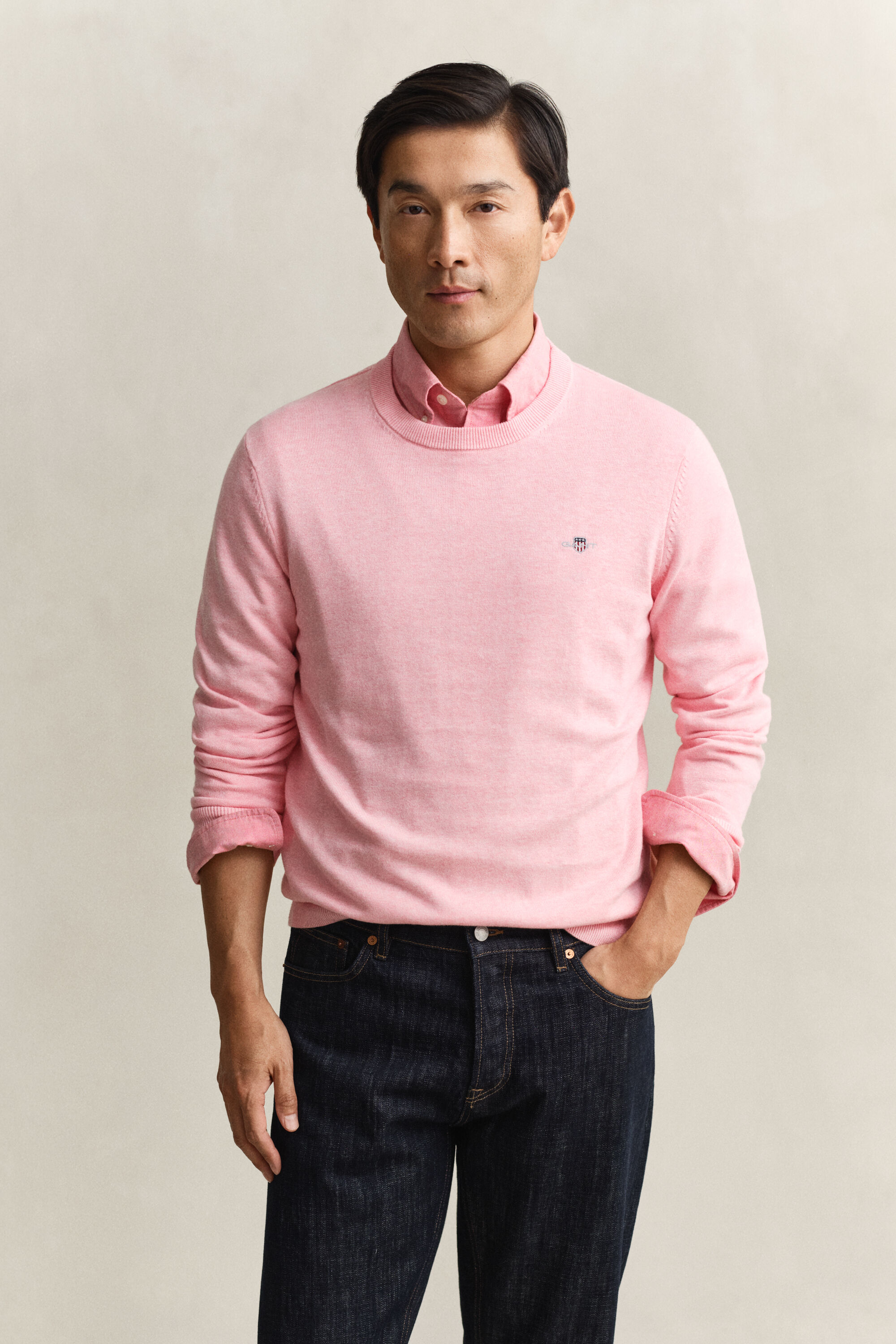 Jersey de algodón con cuello redondo