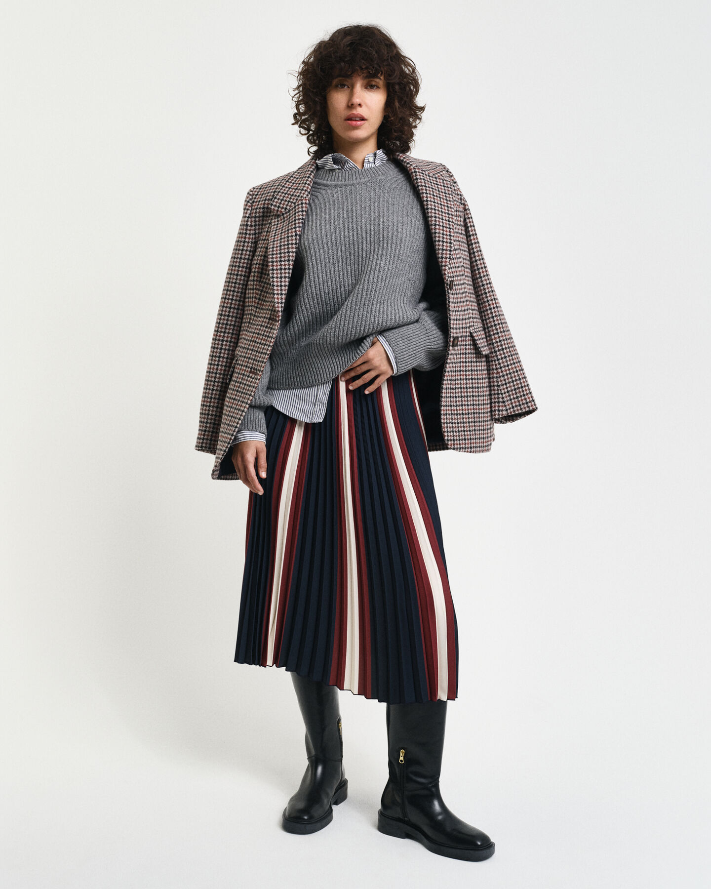 Falda plisada a rayas