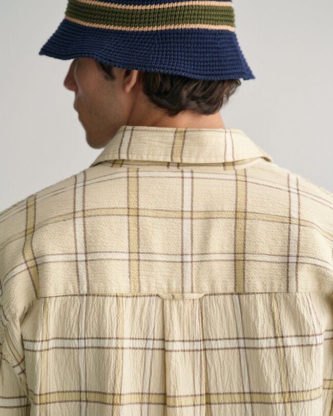 Camisa extragrande de cuadros con textura