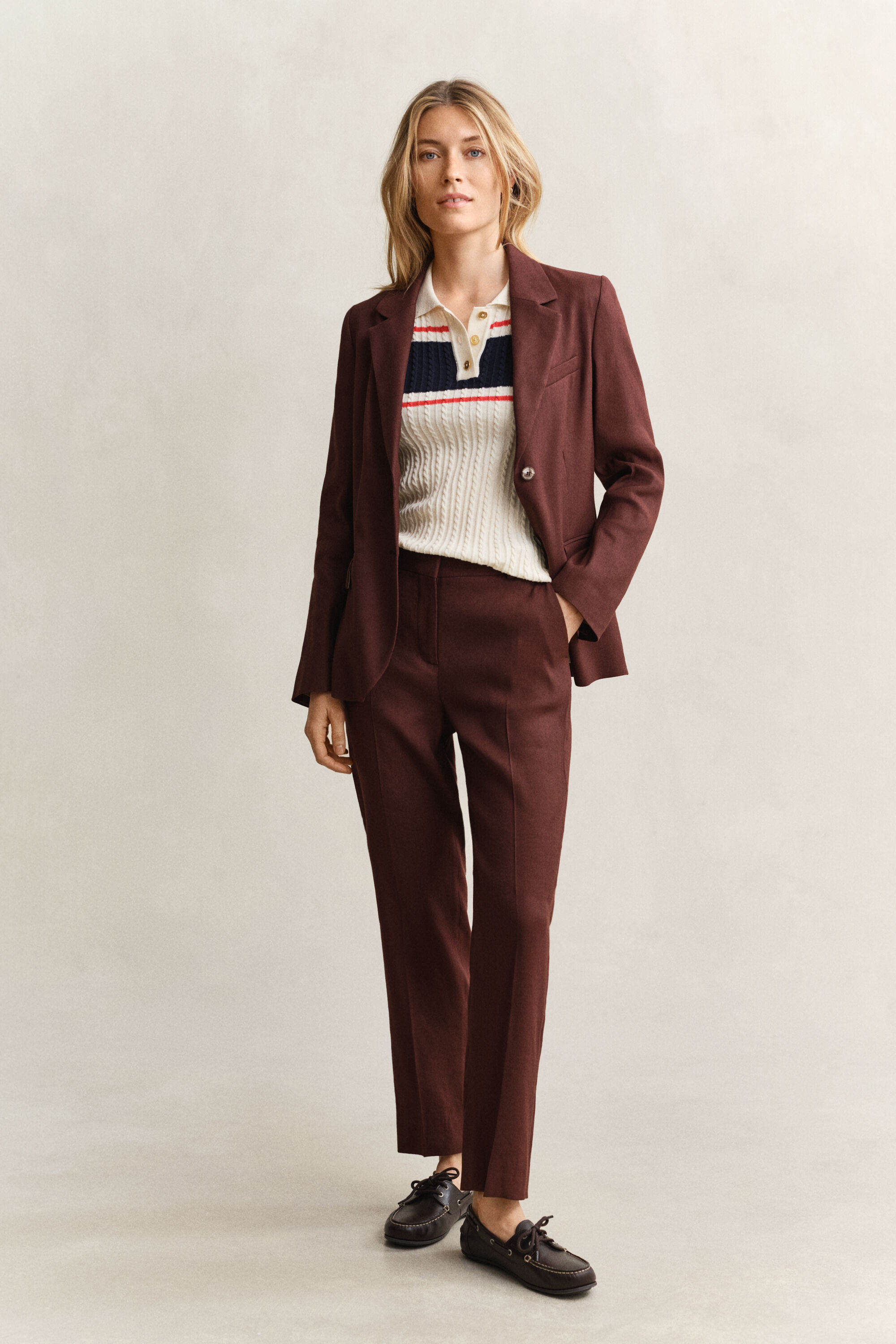 Pantalones elásticos de vestir de lino