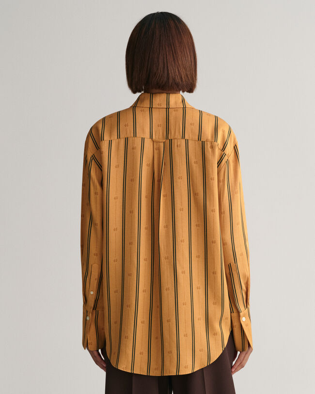 Camisa Relaxed Fit Monogram a rayas