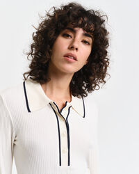 Polo de manga larga acanalado