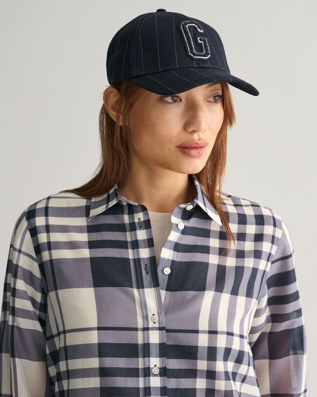 Camisa Regular Fit de cuadros en algodón y seda