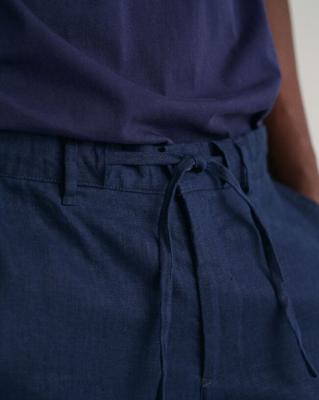 Pantalones Relaxed Fit de lino con cordón ajustable