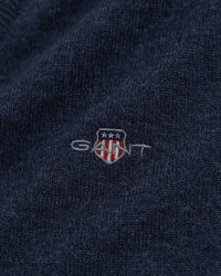 Jersey de cuello de pico en lana de oveja muy fina