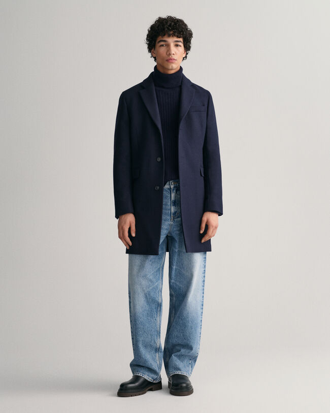 Sobretodo de lana clásico Tailored Fit