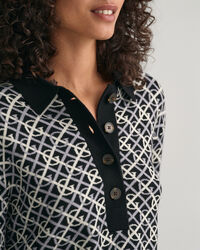 Jersey con cuello de polo en jacquard G Patterned
