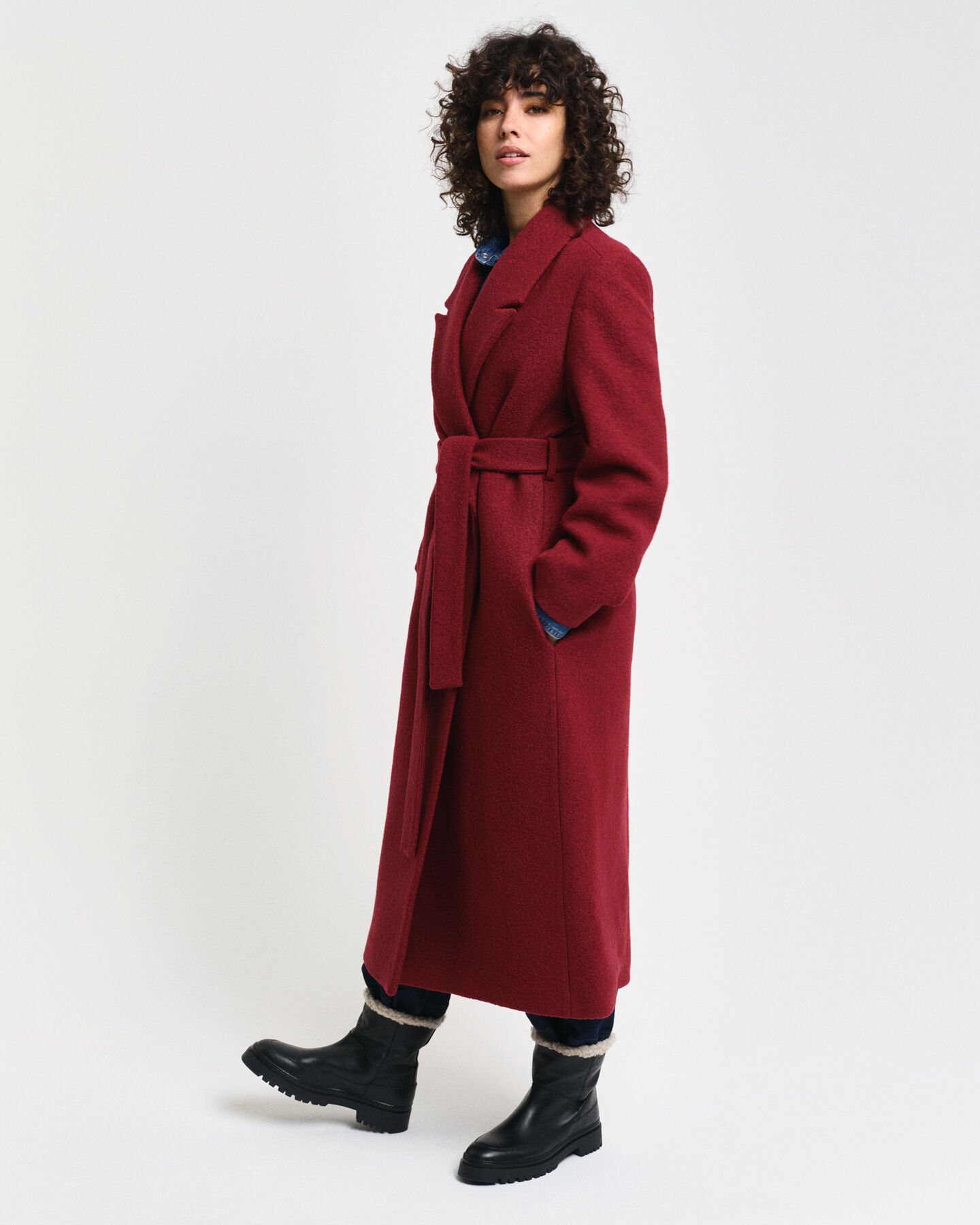 Abrigo cruzado con textura