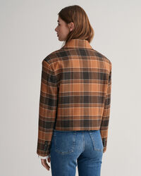 Chaqueta tipo americana corta de lana a cuadros