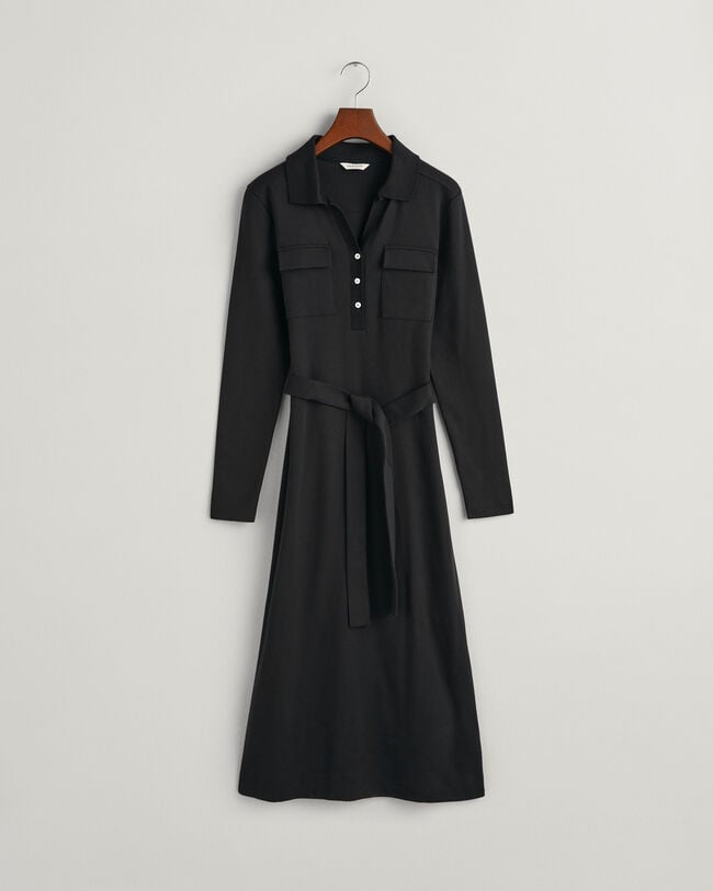 Vestido tipo polo de punto Slim Fit