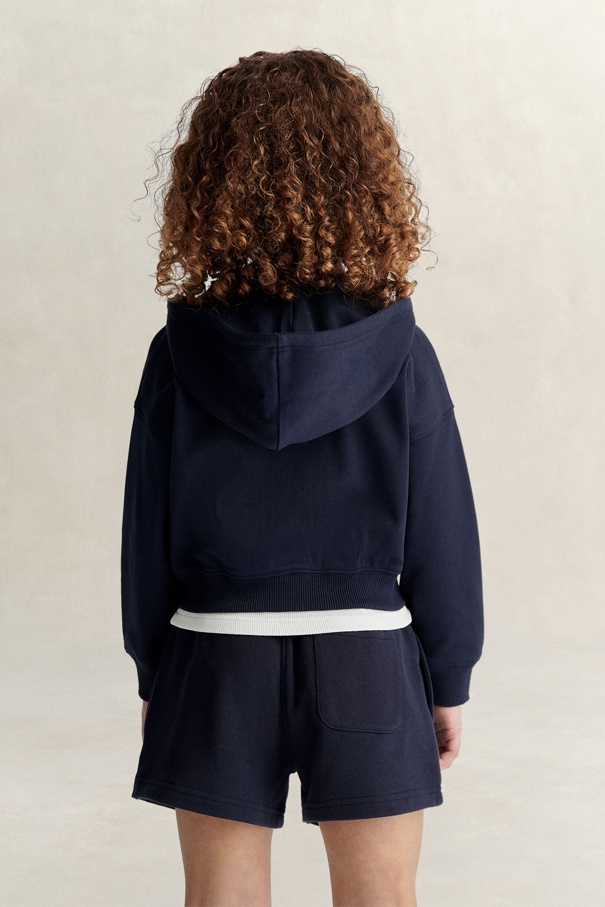 Sudadera corta con capucha y cremallera Shield Girls