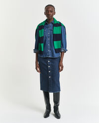 Falda vaquera midi abotonada