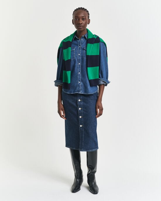 Falda vaquera midi abotonada